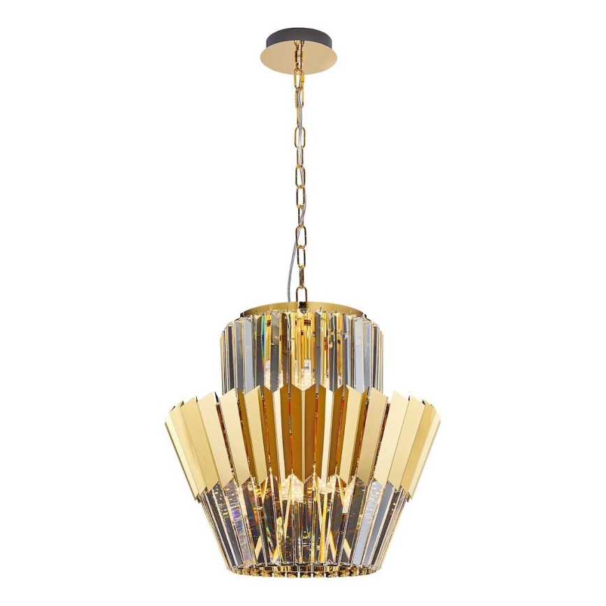 Lámpara colgante con cadena DONNA 9xE14/40W/230V diá. 45 cm dorado