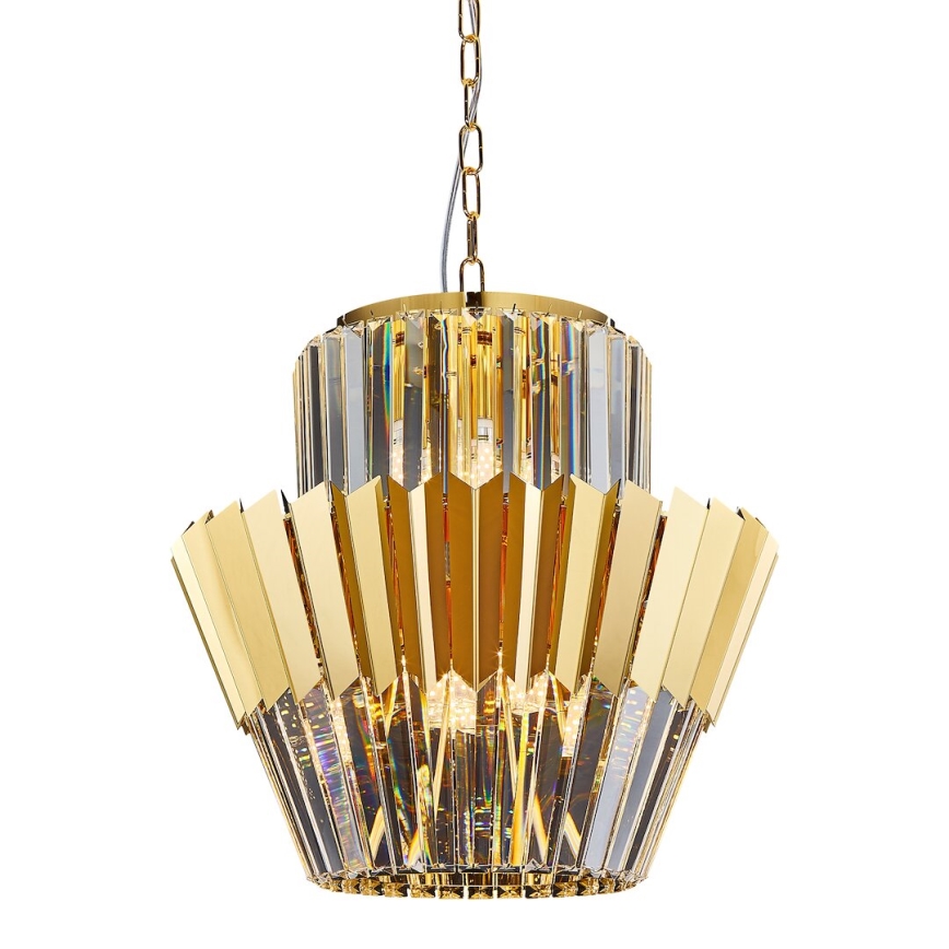 Lámpara colgante con cadena DONNA 9xE14/40W/230V diá. 45 cm dorado