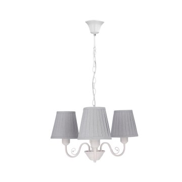 Lámpara colgante con cadena FIREZ 3xE27/40W/230V blanco/gris