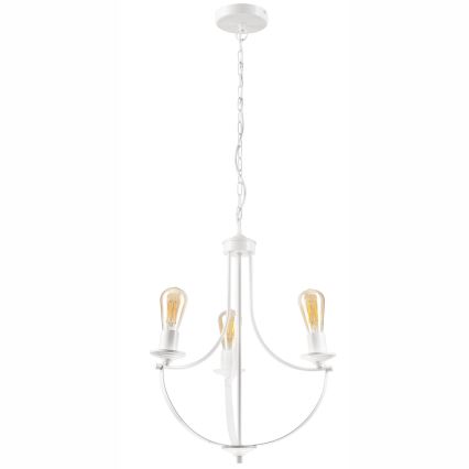 Lámpara colgante con cadena GINA 3xE27/60W/230V blanco