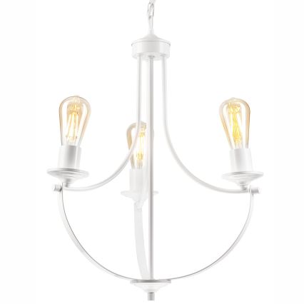 Lámpara colgante con cadena GINA 3xE27/60W/230V blanco