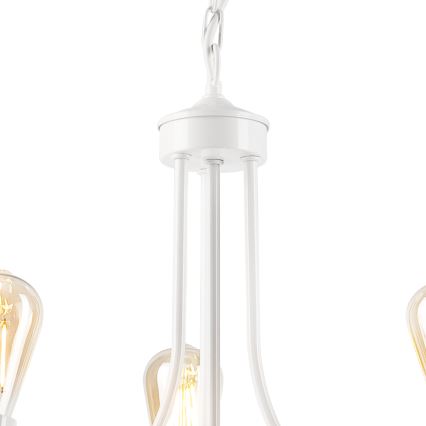 Lámpara colgante con cadena GINA 3xE27/60W/230V blanco