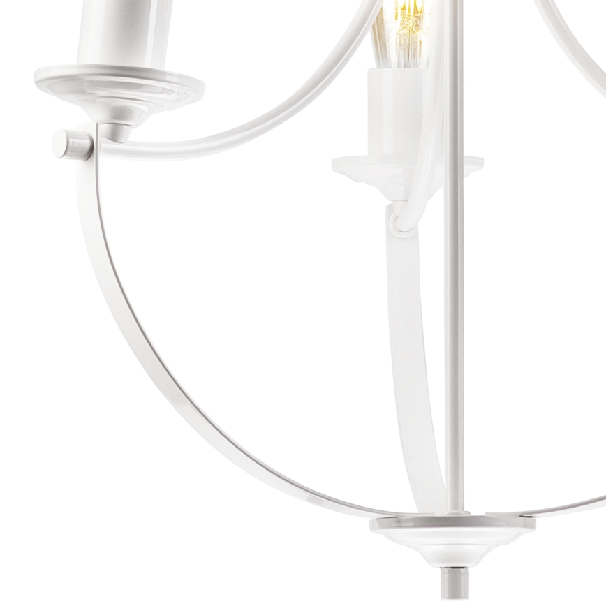 Lámpara colgante con cadena GINA 3xE27/60W/230V blanco