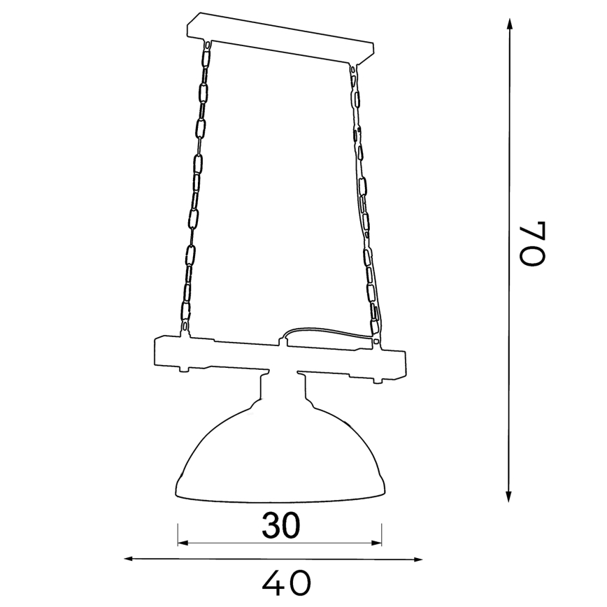 Lámpara colgante con cadena HAKON 1xE27/60W/230V madera natural