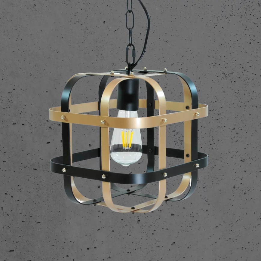 Lámpara colgante con cadena KLATKA 1xE27/10W/230V