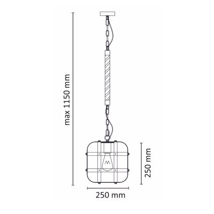 Lámpara colgante con cadena KLATKA 1xE27/10W/230V