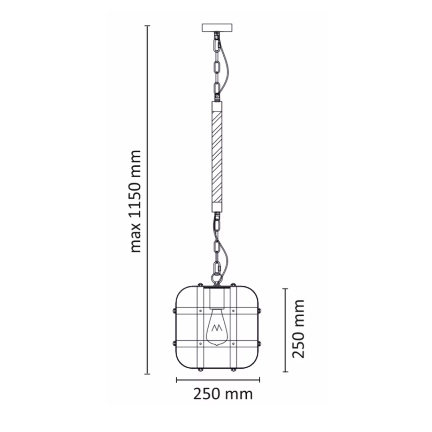 Lámpara colgante con cadena KLATKA 1xE27/10W/230V