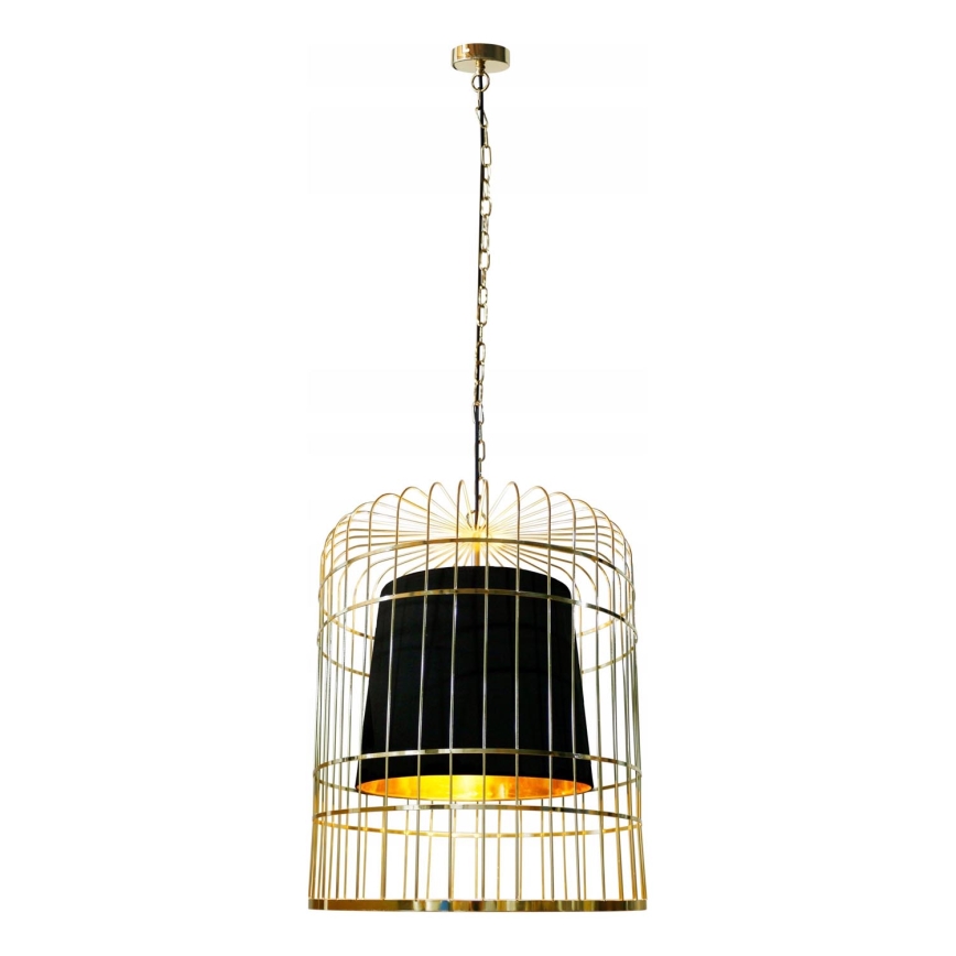 Lámpara colgante con cadena LONGIS 2xE27/60W/230V diá. 60 cm dorado/negro