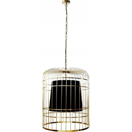 Lámpara colgante con cadena LONGIS 2xE27/60W/230V diá. 60 cm dorado/negro
