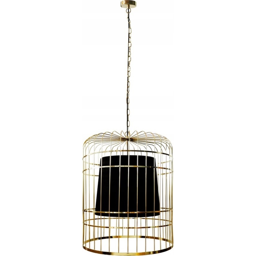 Lámpara colgante con cadena LONGIS 2xE27/60W/230V diá. 60 cm dorado/negro