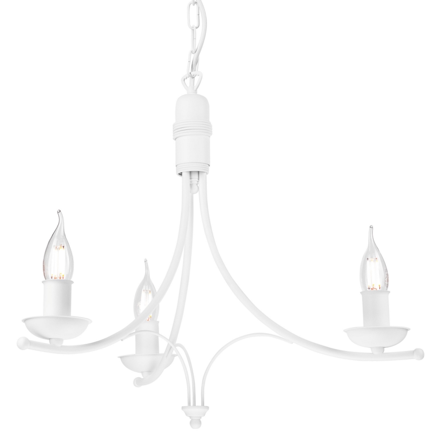 Lámpara colgante con cadena LUCY 3xE14/60W/230V blanco