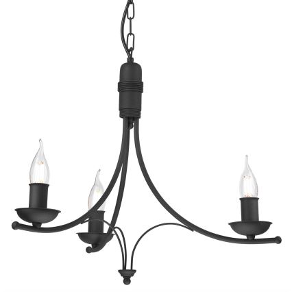 Lámpara colgante con cadena LUCY 3xE14/60W/230V negro