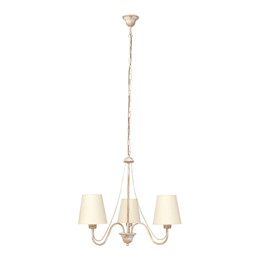 Lámpara colgante con cadena MALBO 3xE27/15W/230V beige
