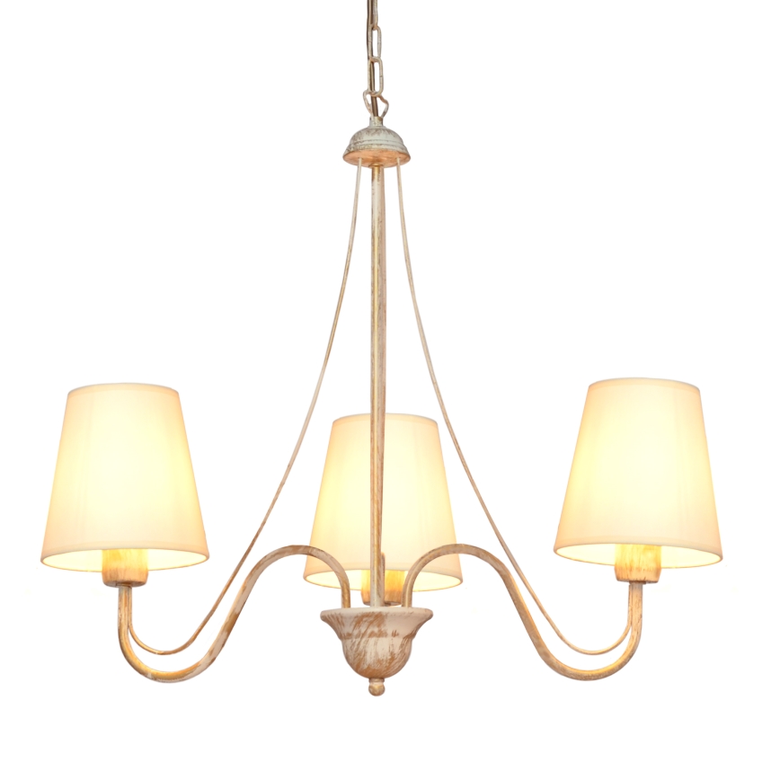 Lámpara colgante con cadena MALBO 3xE27/15W/230V beige