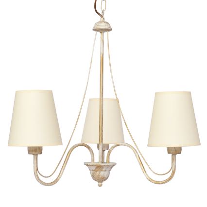 Lámpara colgante con cadena MALBO 3xE27/15W/230V beige