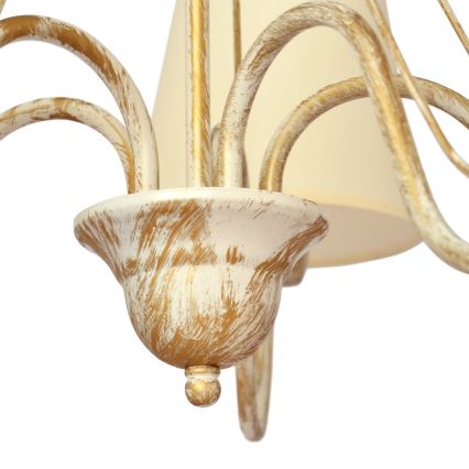 Lámpara colgante con cadena MALBO 3xE27/15W/230V beige
