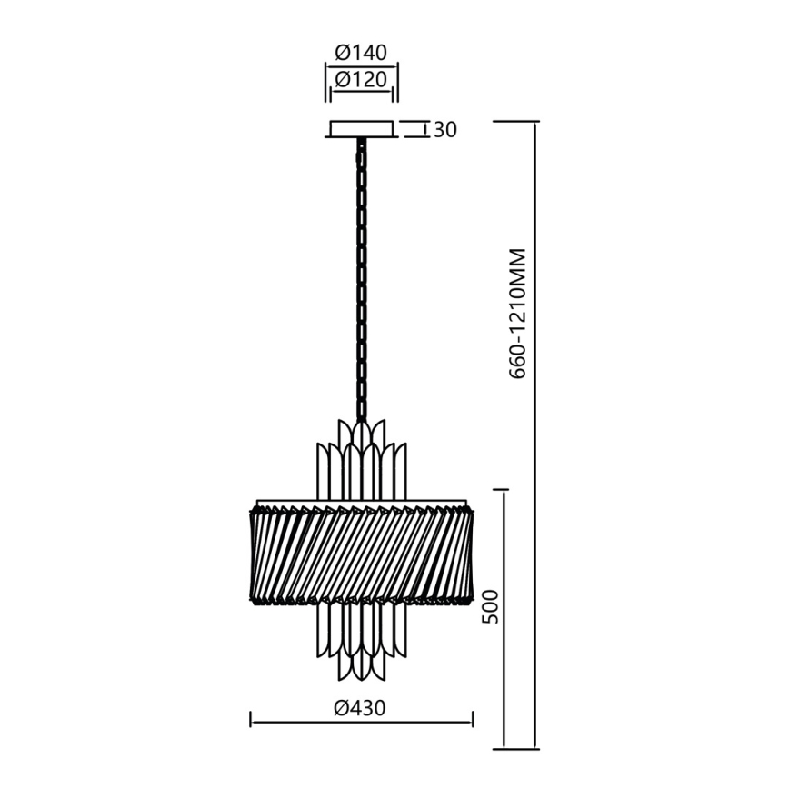 Lámpara colgante con cadena MARGOT 6xE14/40W/230V cromo mate