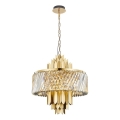 Lámpara colgante con cadena MARGOT 9xE14/40W/230V diá. 55 cm dorado