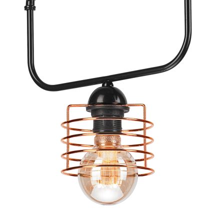 Lámpara colgante con cadena MORGAN 1xE27/60W/230V negro/cobre