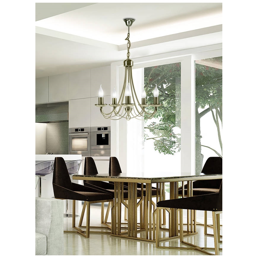Lámpara colgante con cadena MUZA 5xE14/40W/230V