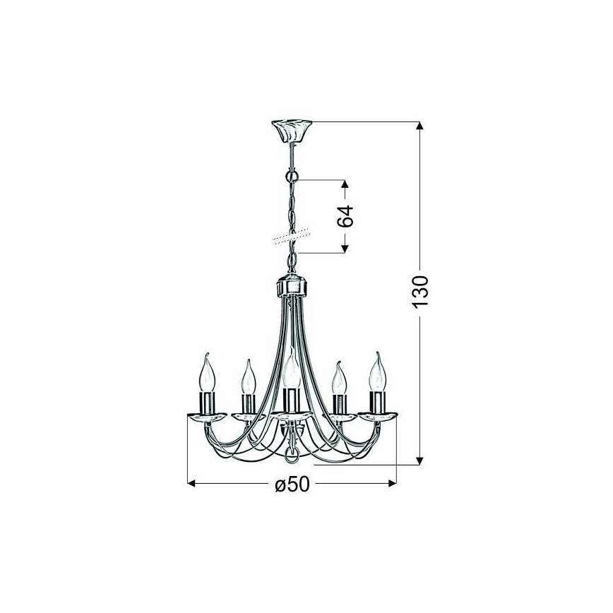 Lámpara colgante con cadena MUZA 5xE14/40W/230V