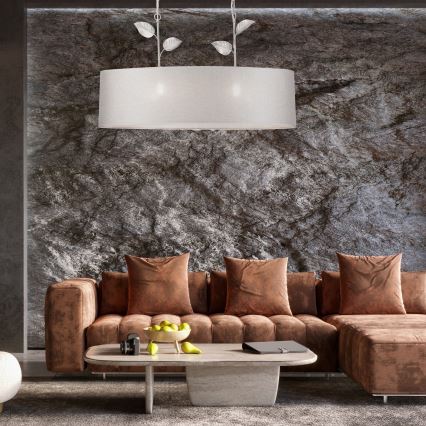 Lámpara colgante con cadena NOEMI 2xE27/60W/230V plateada/pátina blanca