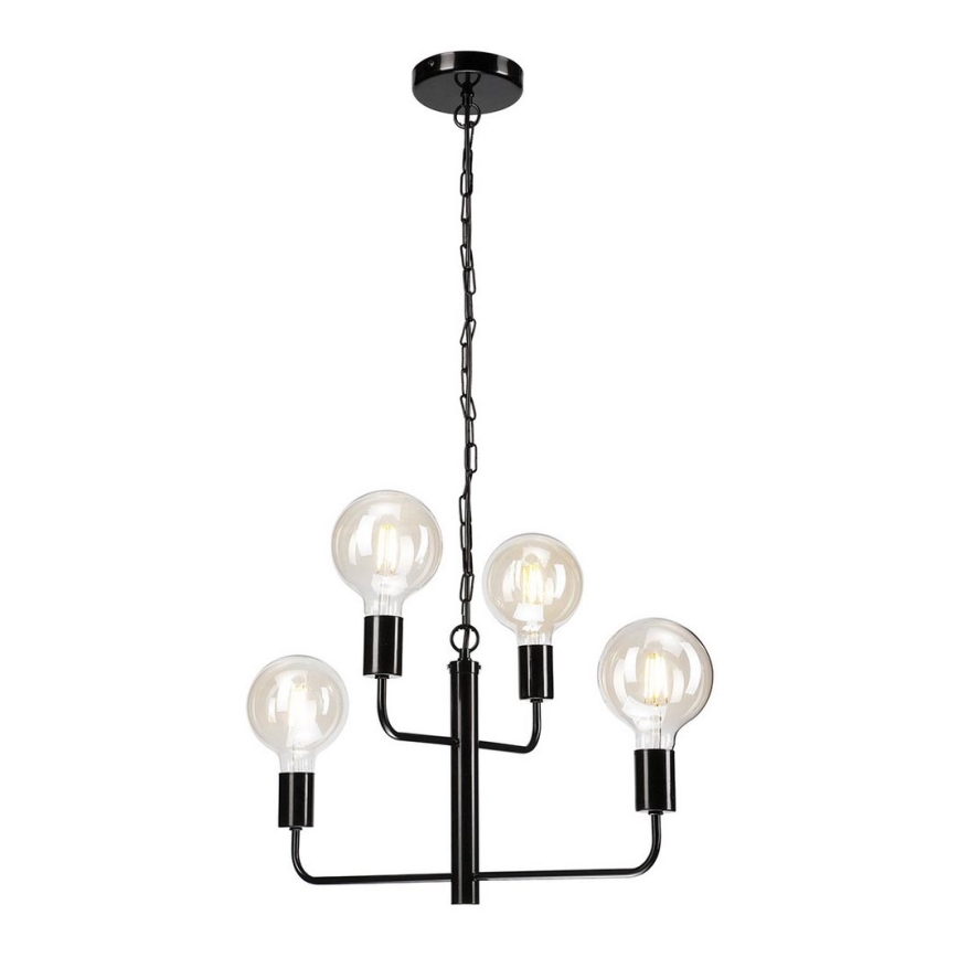 Lámpara colgante con cadena ORLANDO 4xE27/60W/230V negro
