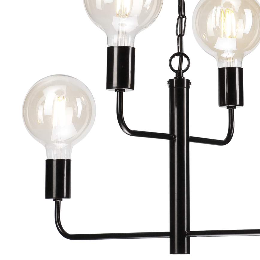 Lámpara colgante con cadena ORLANDO 4xE27/60W/230V negro