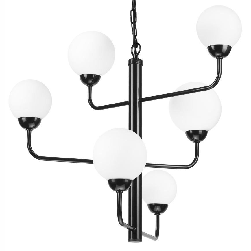 Lámpara colgante con cadena OSCAR 6xG9/5W/230V negro