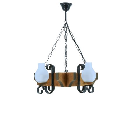 Lámpara colgante con cadena QUEEN 4xE14/40W/230V haya