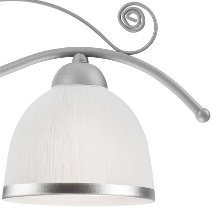 Lámpara colgante con cadena RETRO II 3xE27/60W/230V plata