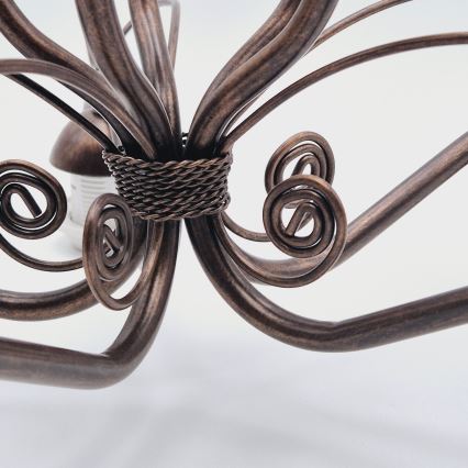 Lámpara colgante con cadena RETRO II 5xE27/60W/230V, acabado en bronce patinado