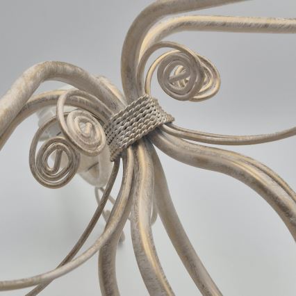 Lámpara colgante con cadena RETRO II 5xE27/60W/230V, acabado en pátina blanca