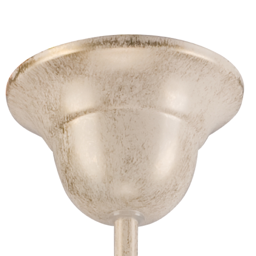 Lámpara colgante con cadena RETRO II 5xE27/60W/230V, acabado en pátina blanca