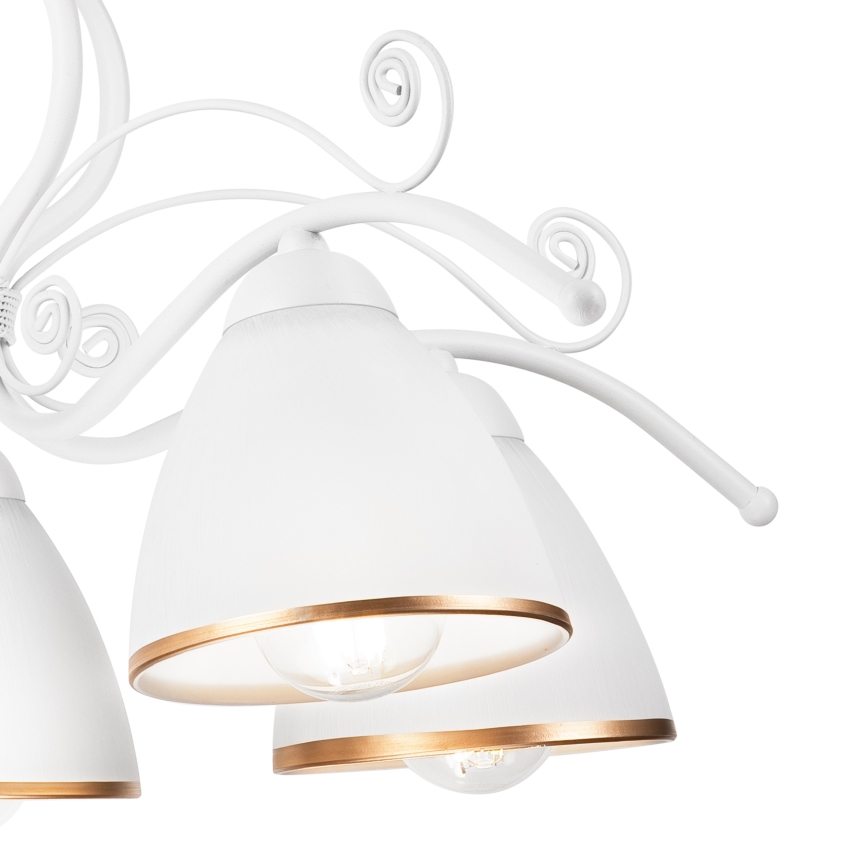 Lámpara colgante con cadena RETRO II 5xE27/60W/230V blanca