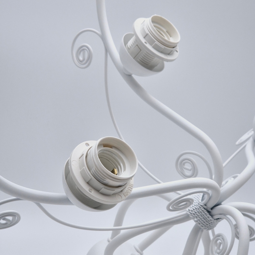 Lámpara colgante con cadena RETRO II 5xE27/60W/230V blanca