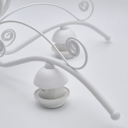 Lámpara colgante con cadena RETRO II 5xE27/60W/230V blanca