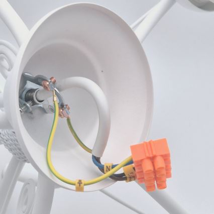 Lámpara colgante con cadena RETRO II 5xE27/60W/230V blanca