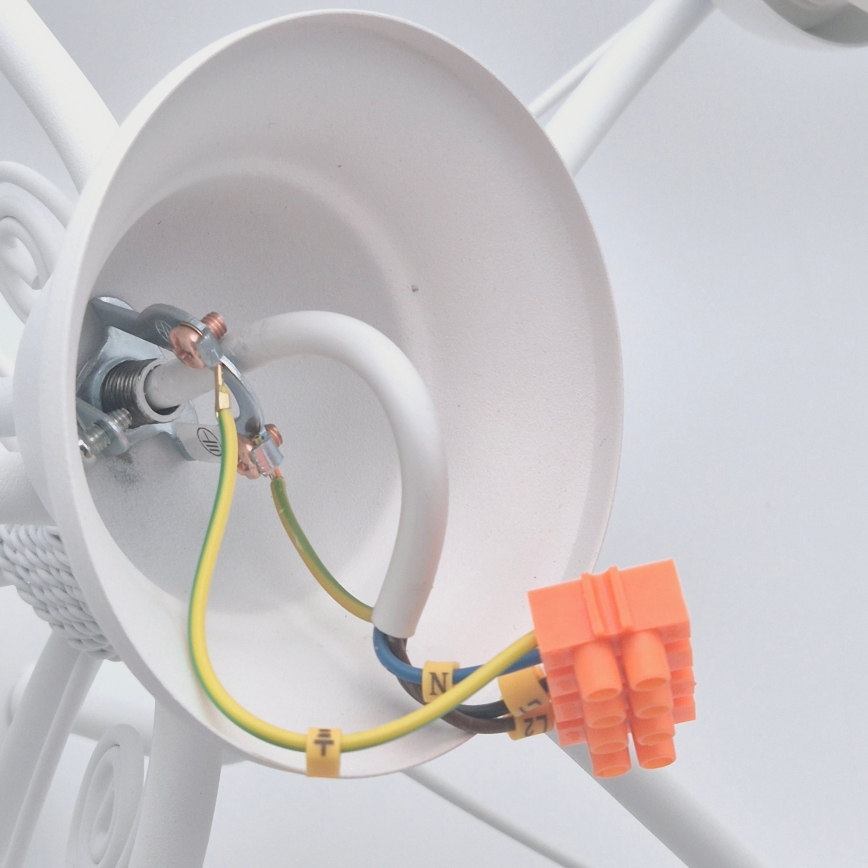 Lámpara colgante con cadena RETRO II 5xE27/60W/230V blanca