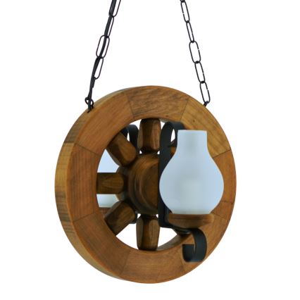 Lámpara colgante con cadena ROATA 2xE14/40W/230V haya