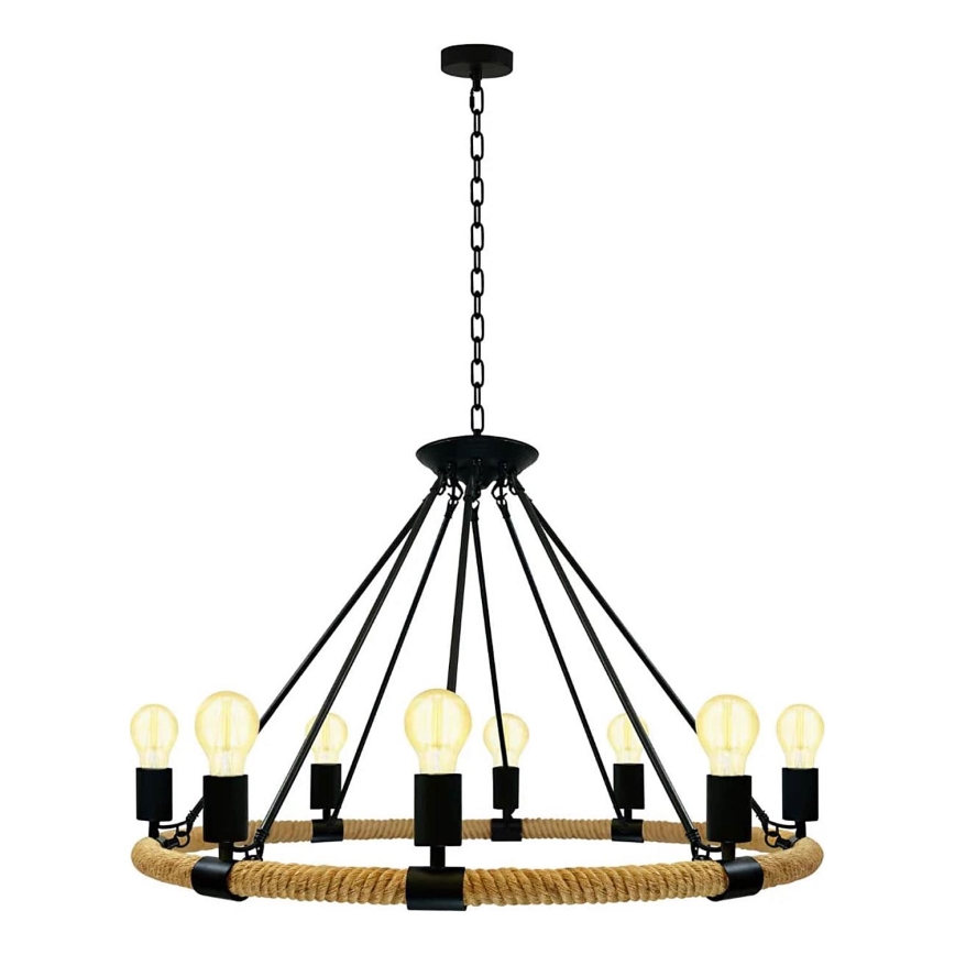 Lámpara colgante con cadena ROPE ARTHUR 8xE27/20W/230V