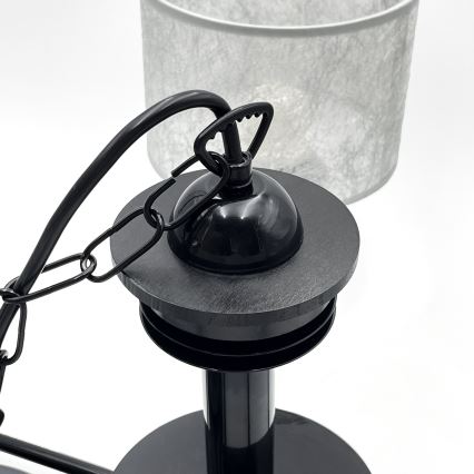 Lámpara colgante con cadena ROSA 5xE27/60W/230V negro/gris