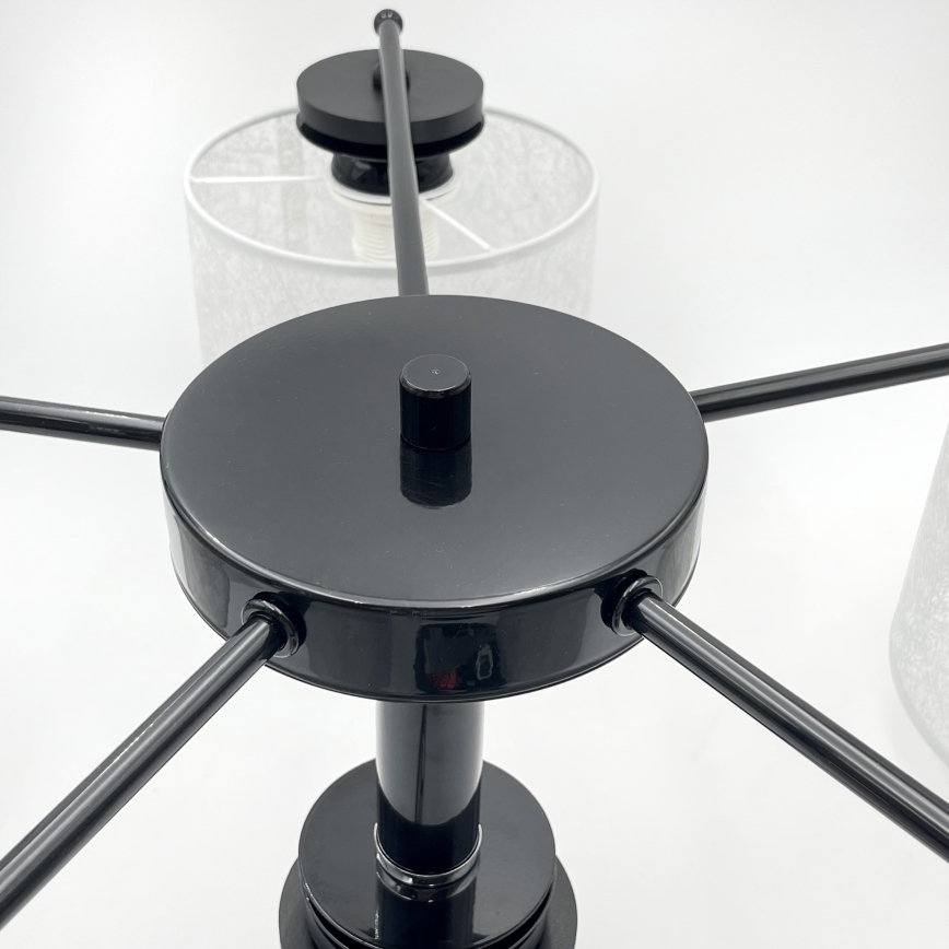 Lámpara colgante con cadena ROSA 5xE27/60W/230V negro/gris