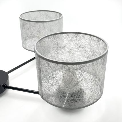 Lámpara colgante con cadena ROSA 5xE27/60W/230V negro/gris