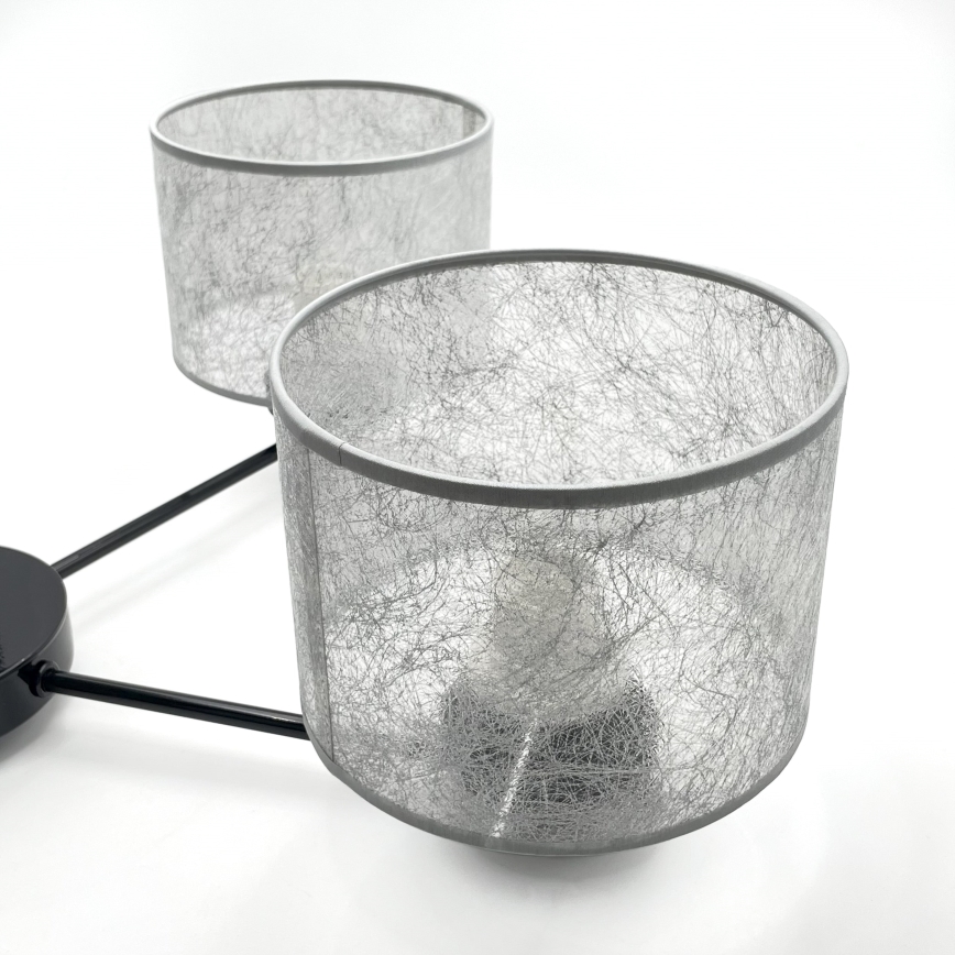 Lámpara colgante con cadena ROSA 5xE27/60W/230V negro/gris