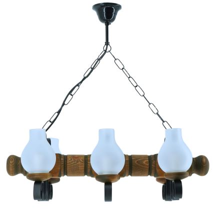 Lámpara colgante con cadena RUSTIC 6xE14/40W/230V haya