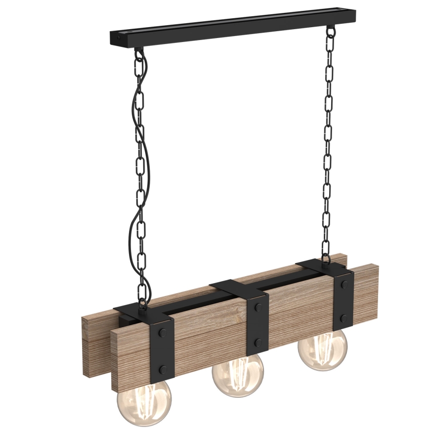 Lámpara colgante con cadena SODER 3xE27/60W/230V