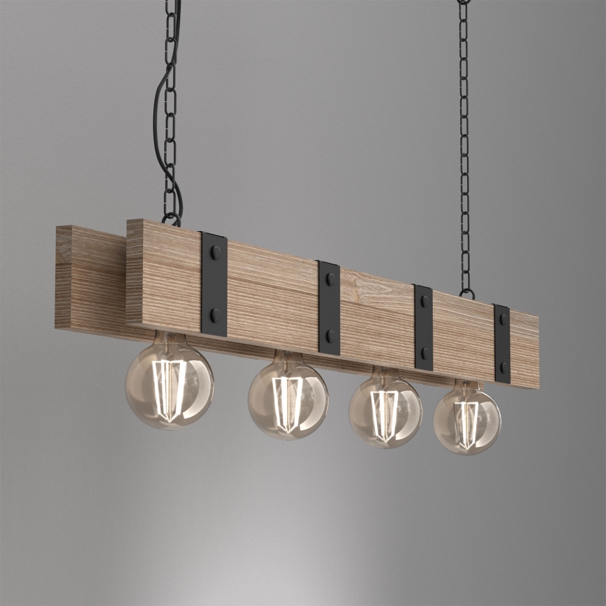 Lámpara colgante con cadena SODER 4xE27/60W/230V