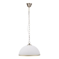 Lámpara colgante con cadena SUGAR 1xE27/60W/230V blanco/dorado