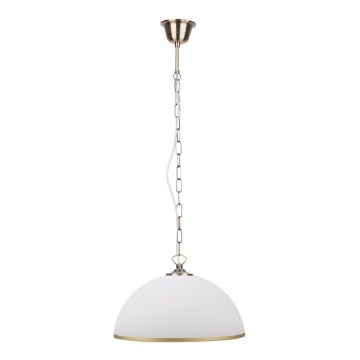 Lámpara colgante con cadena SUGAR 1xE27/60W/230V blanco/dorado